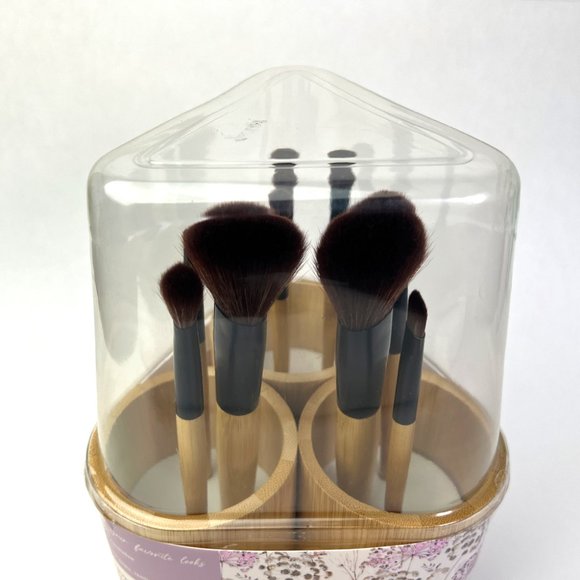 Complete Beauty Arsenal: 10-Piece Makeup Brush Set with Stylish Storage Carousel - Picture 5 of 9